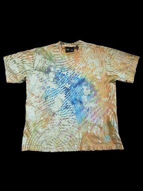 adidas Pharrell Williams Tie-Dye Tee in Blue, Orange and Cream